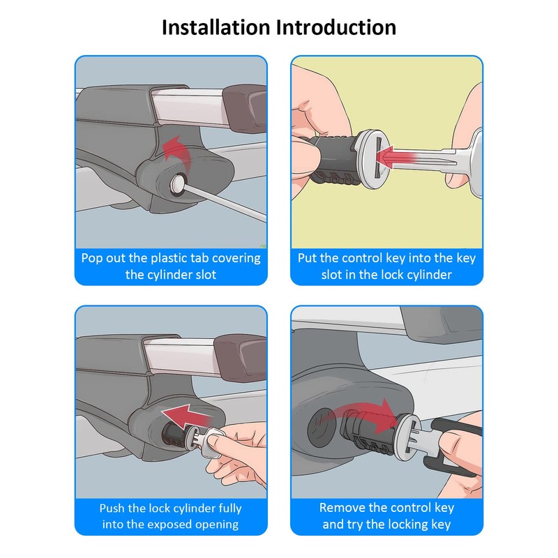 4 Pack Lock Cylinder for Yakima SKS Car Rack System