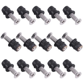 Cimeton 15 Pairs M6 Neoprene Well Nuts with Stainless Steel Pozi Screw Brass Copper Bolts Well Nut Kit for Kayak, Motorcycle, Boats (M6 x 30mm)