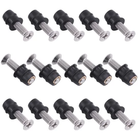 Cimeton 15 Pairs M6 Neoprene Well Nuts with Stainless Steel Pozi Screw Brass Copper Bolts Well Nut Kit for Kayak, Motorcycle, Boats (M6 x 30mm)