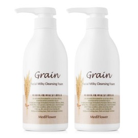 Grain Facial Milky Cleansing Foam 500ml 1+1/Naturally Derived/Hypoallergenic / 곡물 페이셜 밀키 클렌징 폼 500ml 1+1자연유래저자극