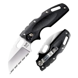 Cold Steel Tuff Lite AUS8A - Cuchilla dentada afilada de 2.5 pulgadas, mango Griv-Ex de 3.5 pulgadas, cuchillo plegable con bolsillo de transporte diario con bloqueo Tri-Ad