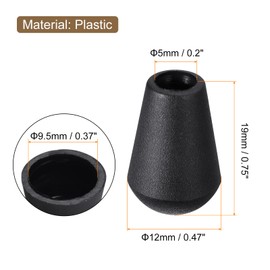 QUARKZMAN Bell End Stopper, Plastic Cord, Rope End Clasps, Rope Clasps, Toggle Clip with Lid for Drawstring, Lanyard, Backpack, Orange, 20 pieces black