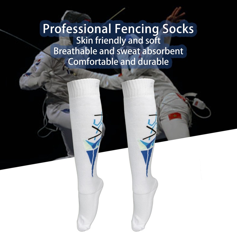 Fencing Socks Sweat Absorbing Breathable Stretchy Wearable Combed Cotton Unisex