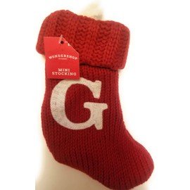 Wondershop Target Christmas Knit Mini Stocking Monogram Letter G Red Measures 7"