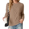 GRECERELLE Ladies Jumpers Crew Neck Cable Knitted Sweater for Women