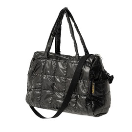 Quilted Lightweight Polyester Bag for Women – Versatile Travel Tote, Durable, Stylish Handbag for Work, Shopping & Daily Use (Black)