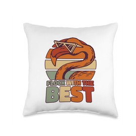 Big Pink Flamingo Pants Stuffed Animal Plush Gifts Flock with The Best American Lesser Phoenicopterus Flamingo Throw Pillow, 16x16, Multicolor
