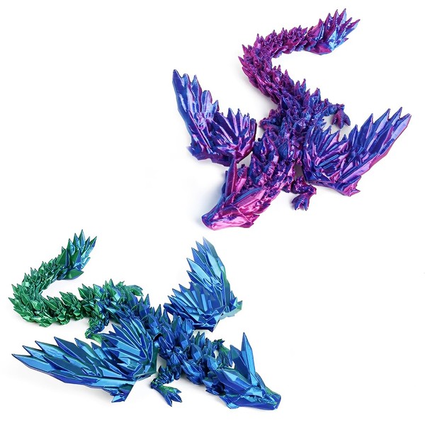 CATOR Pack of 2 22 cm 3D Printed Mysterious Dragon
