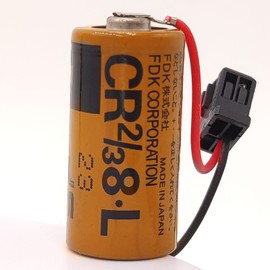 KUANMAI 5PCS CR2/3 8.L 3V Battery Compatible for Fuji CR2/38.L 3V PLC Lithium Battery FDK CR2/38.L with Black Head