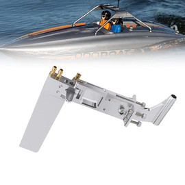 Boat Rudder RC Dual Pickup,110mm Aluminum Alloy Water Absorbing Steering RC Boat Rudder with 4mm Shaft Axle Strut Mount Bracket Kit Holder,Dual Water Pickup for Cat RC Jet Boat (Silver)