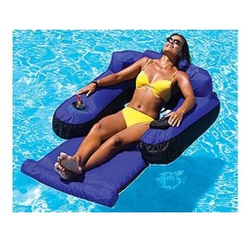 Swimline 9047 Fabric Covered Floating Pool Lounger | Blue/Black
