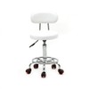FRITHJILL Rolling Stool with Back White Drafting Spa Stool with Wheels Adjustable Salon Stool Swivel Stool