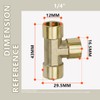 Bwintech 2 Pcs 1/4" Female BSP Thread Brass 3 Way