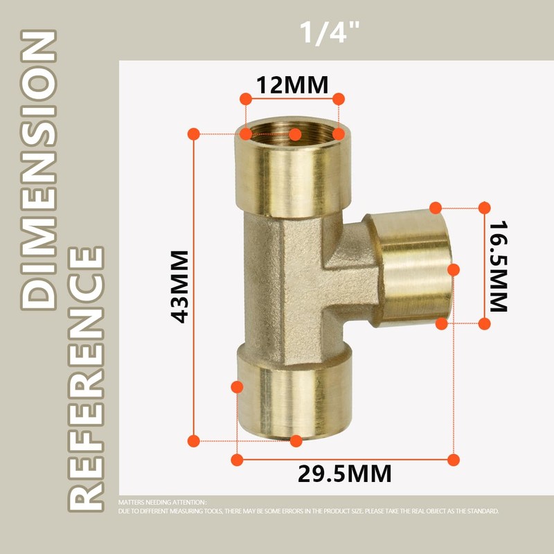 Bwintech 2 Pcs 1/4" Female BSP Thread Brass 3 Way