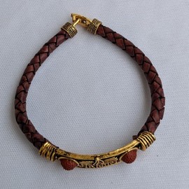 HG TECHNO SERVICES handmade Mahakal Bracelet Men's Golden Religious Bracelet (Lord Mahakal)