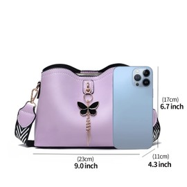 Xiaoyu Small Crossbody Bags for Women Fashion Purses for Teenage Girls Lightweight Handbags Shoulder Bag (Purple)