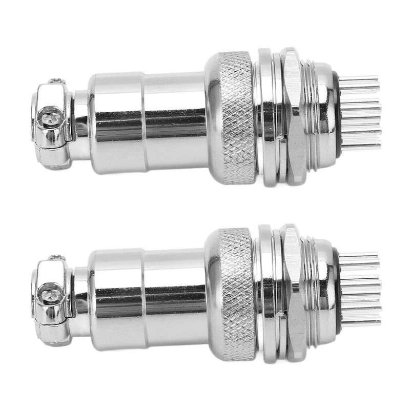 2PCS 12 Pin Aviation Connectors Zinc Alloy Electrical Plug and