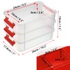 JUXYES 3-Tiers Stack Carry Storage Box With Divided Tray, Transparent