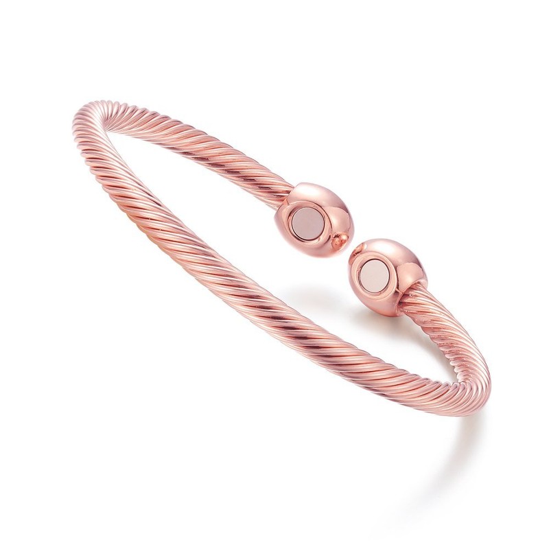 NewZenro Elegant Magnetic Bracelet Copper Magnets Bangle For Women Men