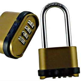 Homezone® Heavy Duty Combination 4 Digit Shed Padlock Brass Security Lock 57mm Long Shackle Resettable Weatherproof Rustproof Metal