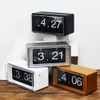 Retro Style Flip Clock,Auto Page Turning Transparent Cover Digital Flip