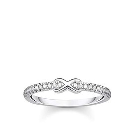 THOMAS SABO TR2322 Infinity Ring with White Stones 925 Sterling Silver, Silver, Cubic Zirconia