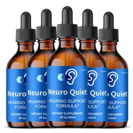 NeuroQuiet Drops, All Natural Maximum Strength Hearing and Auditory Support, Neuro Quiet Drops Liquid Supplement (5 Pack)
