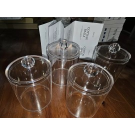 MHDCLY 4 PACK Qtip Holder Dispenser for Cotton Swabs, Balls, Cotton Pads, Floss Picks