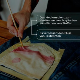 Acrylic Binder Pouring Medium Aid for Textile Paint 125 ml, Matt Universal Thinning Pouring Acrylic Paints, Fabric Paints, Textile Medium