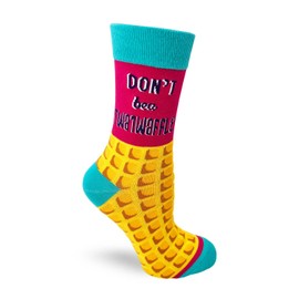 Fabdaz Don't Be a Twatwaffle Funny Novelty Crew Socks for Women - Fits Ladies Adult Shoe Sizes 5-10 - 1 Pair