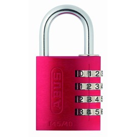ABUS Zahlenschloss 145/40 Rot - Kofferschloss, Spindschloss u. v. m. - Aluminium-Vorhängeschloss - individuell einstellbarer Zahlencode - ABUS-Sicherheitslevel 4
