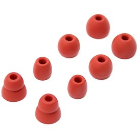 Adhiper 4 Paar Powerbeats Pro silikon Ohrstöpsel kompatibel mit Beats Powerbeats Pro In-Ear Kopfhörer,S M L 3 Paar Silikon-Ersatz-Ohrstöpsel & 1 Paar Doppelflansch-Ohrstöpsel(Rot)