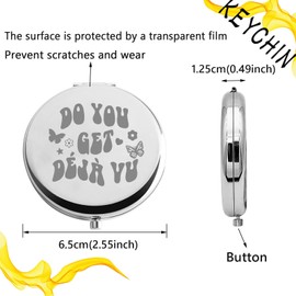 KEYCHIN Sour - Espejo de Bolsillo para álbum, diseño de Singer para Fans de Do You Get Deja VU Sour - Espejo de Maquillaje Compacto para Mujeres y niñas Adolescentes (Deja VU -S)