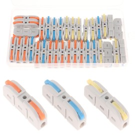 34PCS Lever Wire Connector Quick Connect Electrical Wire Conductor Connectors Kit Lever Connectors for Quick Wiring AWG 28-12,1 in 1 Out