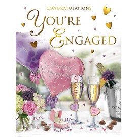 Regal Publishing Congratulations You're Engaged Engagement Card Bubbly - 8 x 6 inches