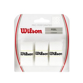 Wilson Overgrip, Pro Overgrip Perforated, Unisex, White, Pack of 3, WRZ4005WH