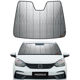 Pigenius Windshield Sunshade for Honda Fit 2009-2013 (Gen 2 / GE8) Hatchback, Reversible Silver/Black