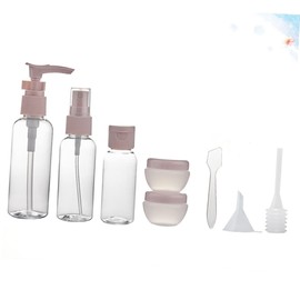 Healeved 8pcs Portable Travel Makeup Bottle Set Reusable Empty Lotion Containers Sprayers and Lightweight for Shampoo Cream and Hand Soap