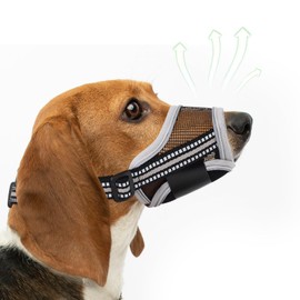 XIPEBROS Dog Muzzle,Soft Mesh Breathable Muzzle, Air Mesh Dog Muzzle with Reflective & Adjustable Strap for for Biting Chewing Grooming,Allow Panting Drinking,Dog Muzzle for Medium (M, Black)