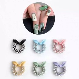 Celleraid [셀러에이드]네일아트 파스텔 컬러 마카롱 진주 리본 파츠 6종 [KSTNP - 540] [SellerAid] Nail Art Pastel Color Macaron Pearl Ribbon Parts 6 Types [KSTNP - 540]