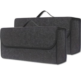 EYERIYO Organizer per bagagliaio in feltro, 2 pezzi, 50 x 24 x 17 cm, organizer per bagagliaio con piastra di inserto, nastro in ed elastico per triangolo di segnalazione, accessori per auto