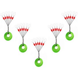 300/600pcs Fishing Bobber Stopper,6 in 1 Float Sinker Line Stops,3 Sizes Black Orange Oval Cylinder Float Stop Available (Red-Oval, S-300Pcs)