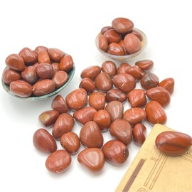 GEMSCITE Red Jasper 1/2 LB Tumbled Stones and Crystals Bulk Natural Crystal Kit for Reiki Healing Crystal Polished, Tumble Stones, Chakra Balancing, Good Luck, Reiki Gift, Home Décor
