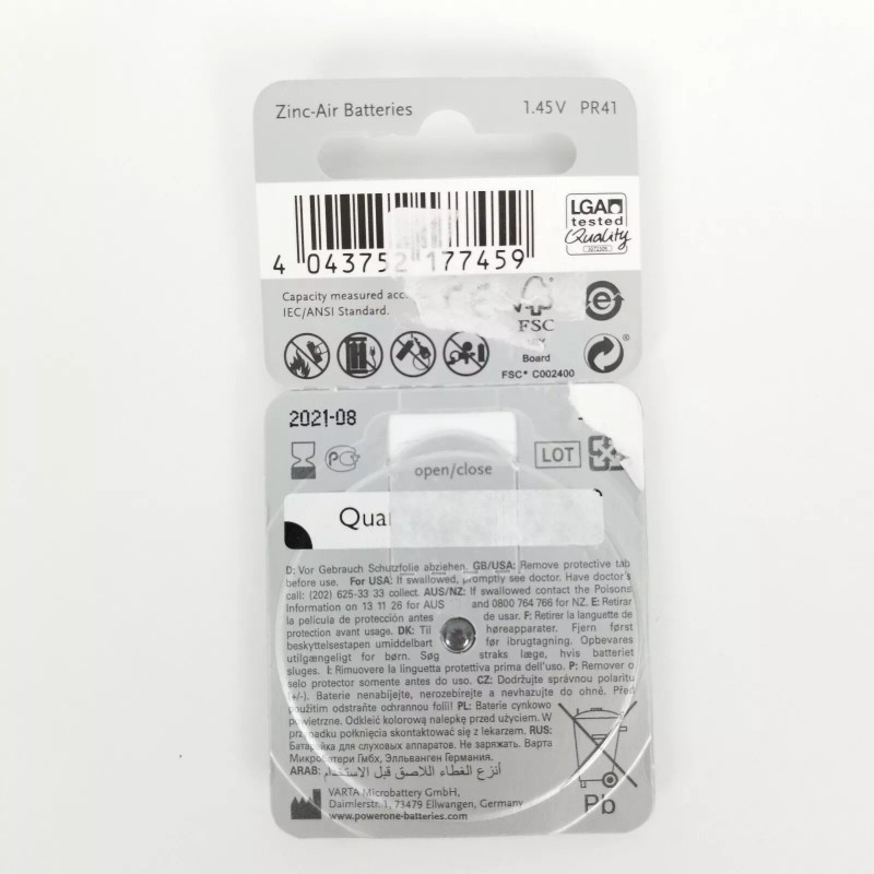 Power One Mercury Free Hearing Aid Batteries Size P312 Exp