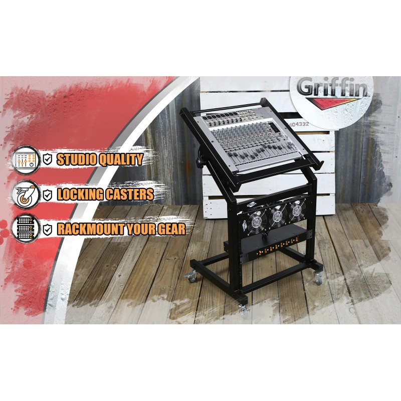 Griffin Rack Mount Rolling Stand & Adjustable Mixer Platform Rails