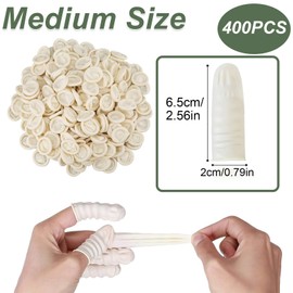 FINEPOTY Finger Cots, 400Pcs Disposable General Latex Nail Cover, Fingertips Protective for Finger Art Electronic Repair, Handmade, Industrial Apply