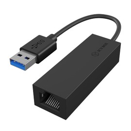 ICY BOX USB LAN Adapter, USB 3.0 to Gigabit Ethernet Network Adapter, 1000 Mbit/s, Status LED, Black, 60498