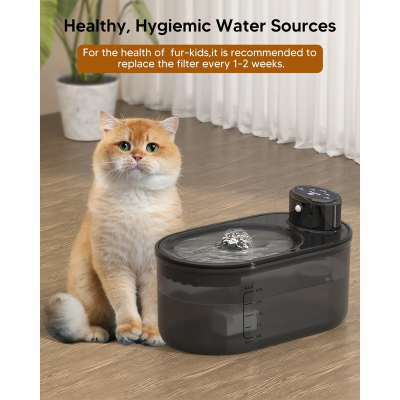 subteenmate Wireless Cat Water Fountain Filters Set, 10 Filters &