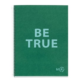 Miquelrius - Be Eco A4 Notebook, 80 Sheets 90gsm Dots, 1 Colour Strip, Hardback Cover, Emerald Green Messages
