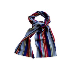 Posh Gear Womens Mens silk scarf Lineeseta, grey yellow 100% pure silk